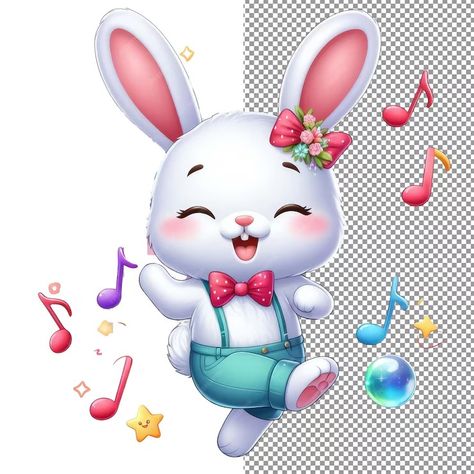 Dancing Rabbit, Rabbit Png, Png Background, Rabbit Cartoon, Cute Rabbit, Graphic Resources, Vector Art, Dancing, Art