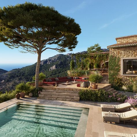 Berrow Projects: Developing Mallorca's finest properties Italy House, Italian House, Casa Country, Mediterranean Home, Mediterranean Homes, Alam Yang Indah, Dream House Decor, House Inspo, Dream Home Design