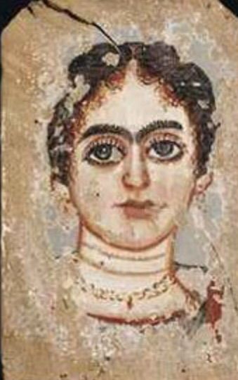 Example of Grecian makeup very bold brows and what looks like lower liner. Encaustic Portraits, Fayoum Portraits, Fayum Portraits, Greek Women, Egyptian Mummies, Ancient Paintings, Portrait Of A Woman, Roman Art, Encaustic Art