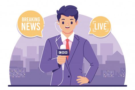 News reporter flat design illustration | Premium Vector Anchor Illustration, Cartoon News, News Logo, Celebrity Quiz, News Presenter, News Reporter, Flat Design Illustration, Vector People, Pop Art Illustration