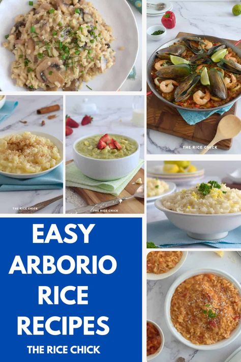 Arborio Rice Recipes - The Rice Chick Chicken And Arborio Rice Recipes, Healthy Arborio Rice Recipes, Arborio Rice Recipes, Aromatic Rice Recipe, Vegan Arborio Rice Recipes, Greek Rice Pudding, Risotto Recipes Chicken, Lemon Rice Soup, Greek Rice