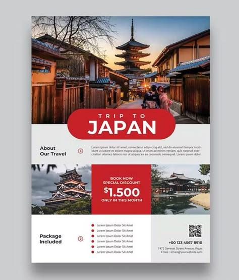 Company Brochure Design, Traveling Destinations, Web Design Creative, Travel Flyer, Heart Photo Collage, Pamphlet Design, Tour Poster, Company Brochure, Psd Designs