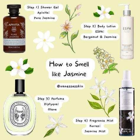 Jasmine Fragrance Aesthetic, Arabian Jasmine Perfume, Jasmine Scent Combo, Perfume With Jasmine, Jasmine Vanilla Perfume, Jasmine Scented Shower Routine, How To Smell Like Jasmine Flowers, Best Jasmine Perfume, Jasmine Scent Aesthetic