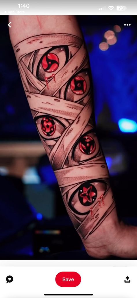 Naruto Arm Sleeve Tattoo, Naruto Danzo Arm Tattoo, Danzo Naruto Tattoo, Sharingan Tattoo Design, Sharingan Tattoo, Curse Mark Tattoo, Sasuke Eyes, Naruto Tattoos, Curse Mark