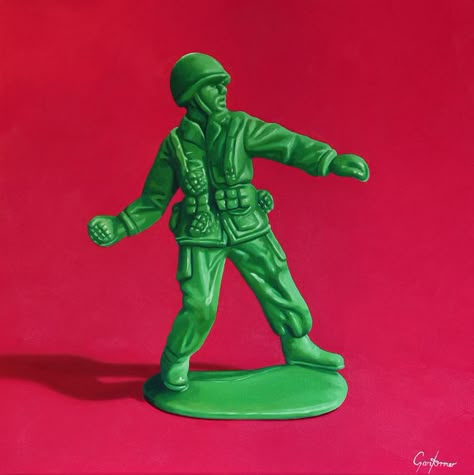 Toy Soldiers Art, Soldiers Art, Green Oil Painting, Sculpting Ideas, Plastic Toy Soldiers, Man Painting, Army Man, Plastic Soldier, Dirty South