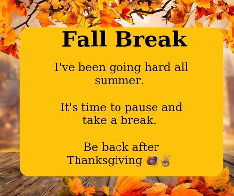 It's time to take a break from this one-woman-show! 😮‍💨🫠 See ya after Thanksgiving 🦃✌🏽 Thanksgiving Break, Fall Break, See Ya, Take A Break, Cover Photos, Thanksgiving, Take That, Quick Saves