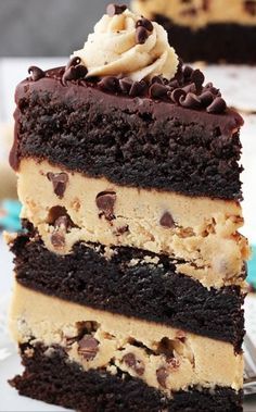 macymacchi Peanut Butter Cookie Dough Brownie Layer Cake, Peanut Butter Cookie Dough Brownies, Brownie Layer Cake, Baking Vegan, Mouse Cookies, Chocolate Decadence, Butter Cookie Dough, Layered Cakes, Cookie Dough Brownies