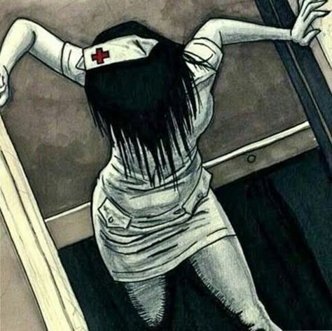 nurse ann Creepy Nurse, Nurse Ann, Nurse Drawing, Silent Hill Nurse, Japanese Horror, Creepypasta Characters, Utila, Creepy Art, Creepy Cute