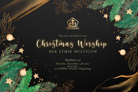 Poster Undangan Pra Natal You Are Invited, Worship, Christmas