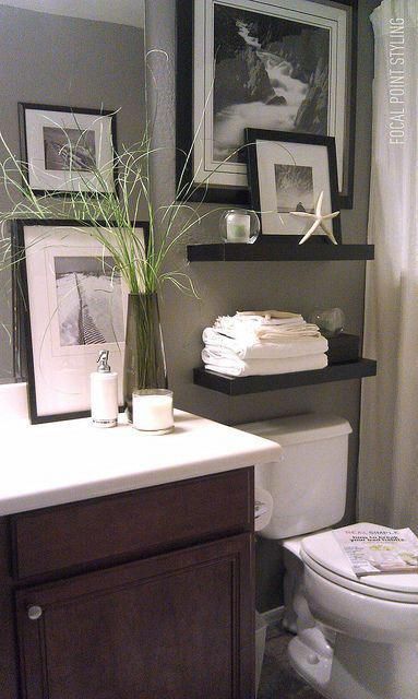 Shelves Above Toilet, Small Apartment Bathroom, Over Toilet, Decor Baie, Small Remodel, Bathroom Decor Apartment, Room Shelves, Guest Bathrooms, Small Bath