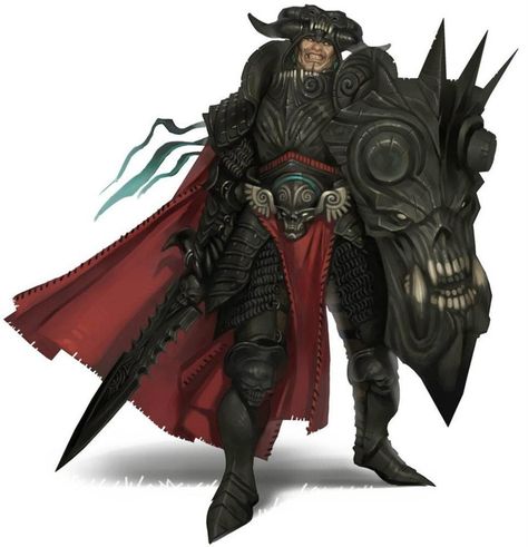 Dnd Paladin, Black Armor, Pathfinder Character, Fantasy Monster, Fantasy Warrior, Arte Fantasy, Fantasy Rpg, Fantasy Inspiration, Medieval Fantasy