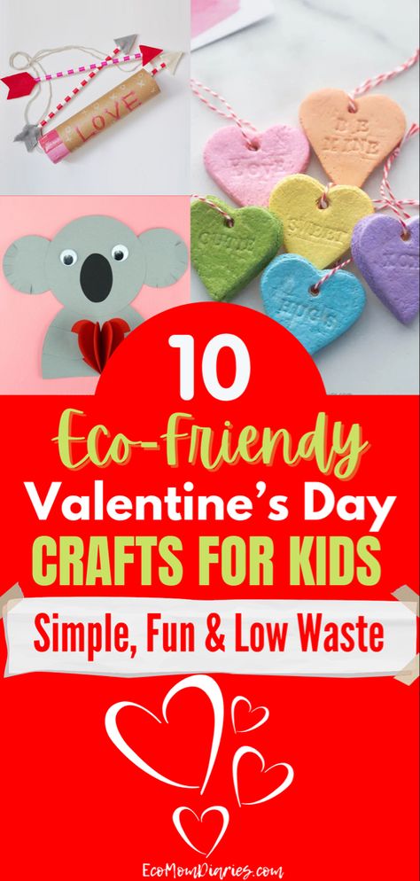 Looking for kid-friendly activities to do with your child on Valentine’s Day? I’ve put together a round up of 10 low-waste Valentine’s Day crafts. All of these crafts encourage earth-friendly supplies, and eventually, these keepsakes can be recycled, composted, up-cycled and [some] even planted! #valentinesdaycrafts #ecofriendlyproducts #valentine’sday #valentine’s #activitiesforkids #artsandcraftsforkids Eco Friendly Valentines For Kids, Eco Friendly Valentines, Cute Dinosaur Coloring Pages, Toddler Valentine Crafts, Valentines Diy Kids, Community Market, Valentine's Day Crafts, Valentines Day Coloring Page, Class Valentines