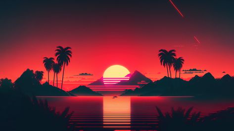 Window 10 Hd neon wallpaper Pc Drawing, Synthwave Art, Ultra Hd 4k Wallpaper, Palm Tree Sunset, Western Wallpaper Iphone, Wallpaper Trends, Neon Wallpaper, Sunset Wallpaper, World Pictures