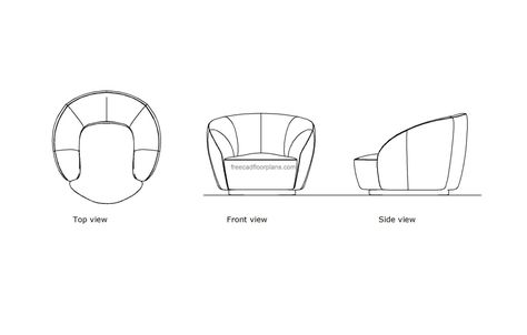 round armchair min scaled Round Armchair, Minotti Furniture, Pool Houses Plans, House Plans Design, Floor Plans House, Chair Drawing, One Storey House, Curved Chair, Furniture Sketch