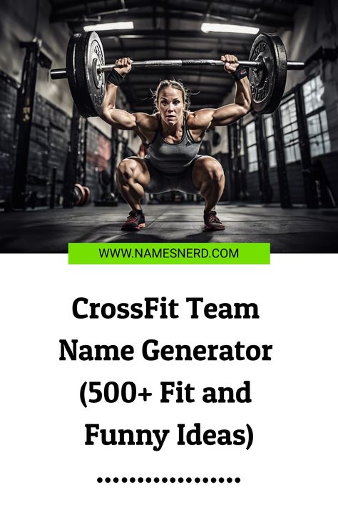 CrossFit Team Name Generator (500+ Fit and Funny Ideas) Crossfit Team Names Funny, Crossfit Team Names, Crossfit Home Gym, Crossfit Humor, Swole Mates, Fantasy League, Muscle Beach, Funny Ideas, Crossfit Girls