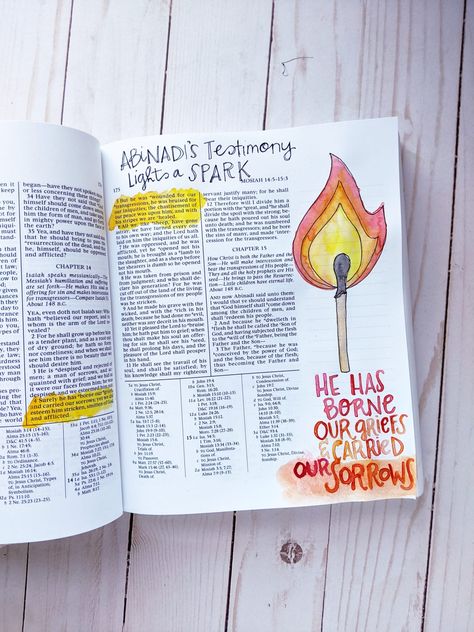 Watercolor Scripture Journaling + How Do You Fix Mistakes in Your Scripture Journal? Book Of Mormon Journaling Ideas, Lds Scripture Study Journal, Scripture Study Journal, Watercolor Scripture, Lds Inspiration, Book Of Mormon Scriptures, Scripture Study Lds, Mormon Scriptures, Scripture Art Journaling