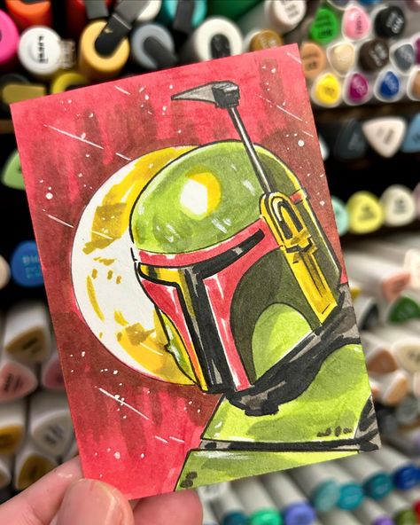 May the 4th Giveaway 🚨‼️ Boba Fett sketch card✨ I will be randomly picking one winner on 5/4, to enter : follow, like and drop me a comment 🤟 good luck! . . . #starwars #maythe4thbewithyou #maythe4th #bobafett #drawing #art #skethcard #tradingcards #markerart #cards #giveaway #free #fyp Pop Art Illustration, May The 4th, May The 4th Be With You, Bookmarks Handmade, Boba Fett, Commission Art, Small Art, Marker Art, Drawing Art