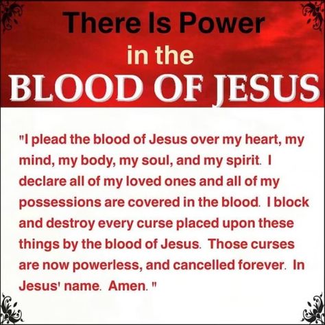 The Blood of Jesus Woord Van God, The Blood Of Jesus, Blood Of Jesus, Deliverance Prayers, Spiritual Warfare Prayers, Everyday Prayers, Prayer For Protection, Spiritual Prayers, Miracle Prayer