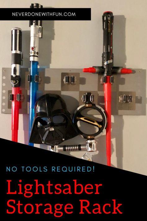 Toy Lightsaber Storage, Lightsaber Rack, Darth Revan Lightsaber, Lightsaber Color Meaning, Double Lightsaber, White Lightsaber, Lightsaber Display, Obi Wan Lightsaber, Outdoor Deck Design