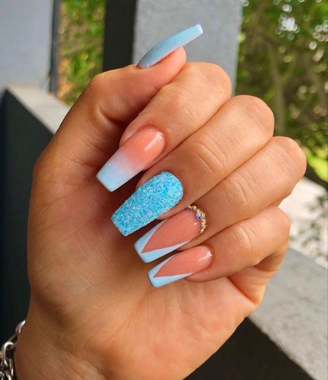 Blush Nails Acrylic, Menta Nails, Europe Nails, Cowboy Nails, Unghie Sfumate, Teal Nails, Simple Acrylic Nails, Blush Nails, Acrylic Nails Coffin Pink