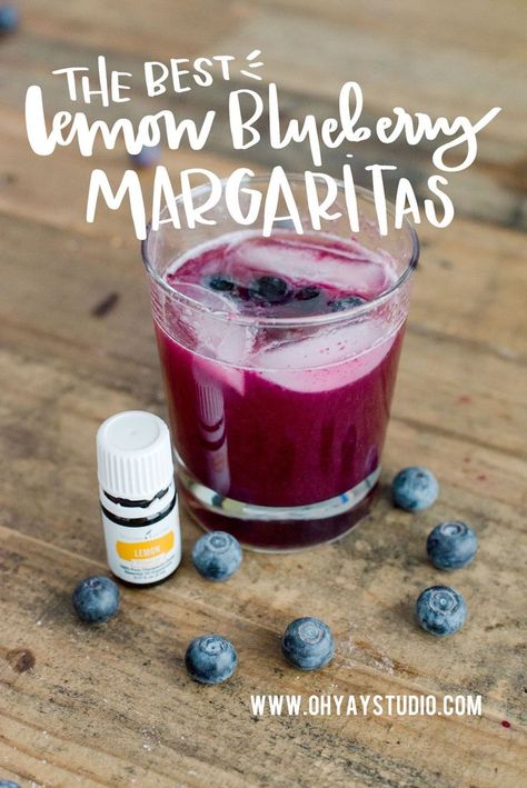 margarita, lemon blueberry margarita, unique margarita, essential oil margarita, easy margarita, blueberry margarita, oh yay studio Lemon Margarita Recipe, Fancy Drink Recipes, Girls Weekend Food, Backyard Summer Party, Basil Margarita, Lemon Margarita, Blueberry Margarita, Best Margarita, Margarita Party