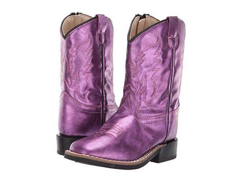 Old West Kids Boots Gina (Toddler) Purple Cowboy Boots, Old West Boots, Pink Cowboy Boots, Pink Cowgirl Boots, Kids Cowboy Boots, Purple Boots, Pink Cowgirl, Boot Pulls, Square Toe Boots