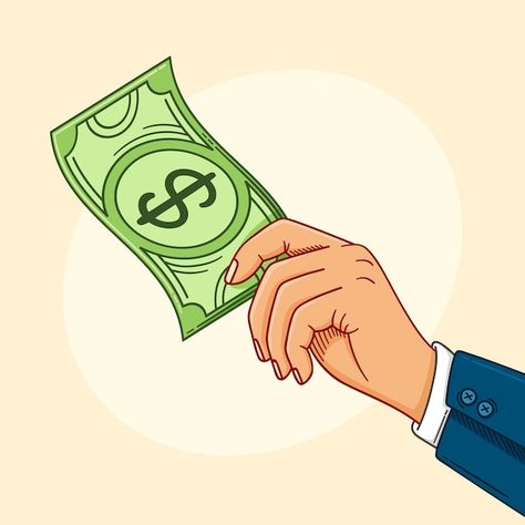 Hand drawn hand holding money drawing il... | Free Vector #Freepik #freevector #drawing #handdrawn #expenses #hand-money Money Falling Drawing, Holding Money Drawing, Cash Illustration, Cash Drawing, Hand Holding Money, Holding Money, Money Drawing, Money Icons, Money Images