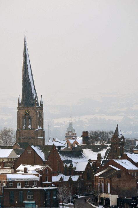 Chesterfield in the snow...February 2013 Chesterfield Derbyshire, British Traditions, Peak District, Future Life, Cologne Cathedral, The Snow, Original Image, England, Building