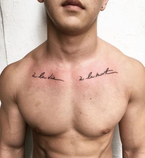 Meaningful Tattoos For Men, Small Chest Tattoos, Cool Chest Tattoos, Chest Tattoos, Back Of Shoulder Tattoo, Chest Tattoos For Women, Chest Piece Tattoos, Small Meaningful Tattoos, Chest Tattoo Men