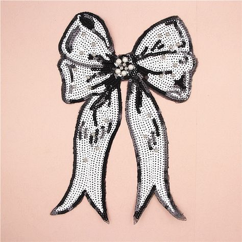 Large Bow Tie Sequin Beaded Embroidery Patches for Clothing Sew on Clothes T shirt Appliques Badge Stripe Sticker Accessories|embroidery patch|patches for clothingbeads embroidery patch - AliExpress Bow Theme, Huge Gifts, Bow Embroidery, Custom Confetti, Gift Bow, Sequin Embroidery, Computer Embroidery, Sequin Bow, Embroidery Patch