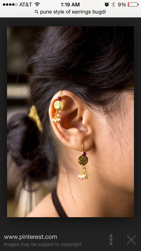 Bibali Baali Earring Gold, Gold Earrings Designs Bengali, Bollywood Style Gold Ceremonial Earrings, Gold Bollywood Earrings For Pierced Ears, Gold Finger Rings Indian Simple, Traditional Gold Chandbali Nose Rings, Top Ear Piercing, Vintage Indian Jewelry, Gold Finger Rings