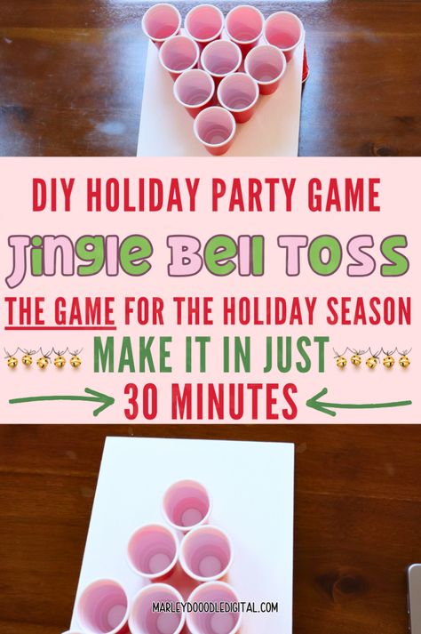 Make your holiday gathering extra festive with the jingle bell toss game! Simple to set up and fun for both kids and adults, this game is perfect for family parties, office events, and school celebrations. Great for groups of all sizes, it’s a must-have for your Christmas party activities. Bring the fun with this exciting holiday game idea! Snowball Toss Game Christmas Parties, Simple Christmas Games For Adults, Beer Pong Christmas Game, Jingle Bell Toss Game, Christmas Party Activity Ideas, Simple Christmas Games For Family, Holiday Adult Games, Christmas Party Classroom Ideas, Outdoor Christmas Games