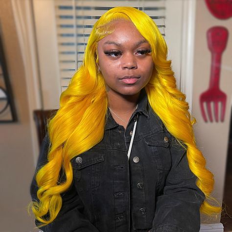 You're looking for a high-quality yellow lace front wig! Here's a breakdown of the product you described: Check Collectoin Link in Bio - Yellow Lace Front Wig: This refers to the color and type of wig. The lace front creates a natural hairline and allows for styling versatility. - Human Hair: This wig is made from 100% human hair, which is more durable and natural-looking than synthetic fibers. - 13x4 Raw Body Wave: This refers to the size and texture of the wig. "13x4" means the lace front... Yellow Frontal Wig Install, Yellow Wig Install, Yellow Frontal Wig, Yellow Lace Front Wig, College Wishlist, Yellow Wig, Hair Dues, Color Wigs, Colored Weave