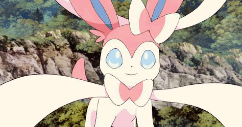 Sylveon Gif, Sylveon Art, Animation Clips, Random Pokemon, Fairy Type Pokemon, Pokemon Gif, Obey Art, Pokemon Eeveelutions, Eevee Evolutions