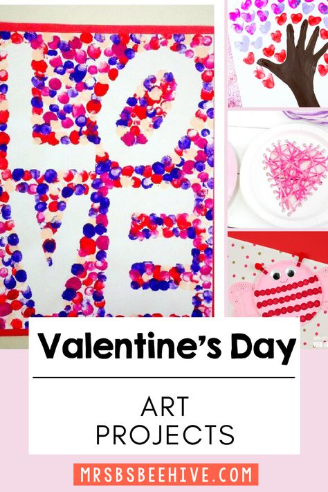 Looking for some fun and easy Valentine's Day art projects to do with your primary grades class? Look no further! We've rounded up some of the best Valentine's Day art projects for the classroom, perfect for getting your students into the Valentine's Day spirit! Feb Art Projects For Kids, Class Valentine Craft, Valentine Art For Elementary Students, Kindergarten Valentines Art Projects, Valentines Upper Elementary, Middle School Art Valentines Day, Valentine’s Day Crafts For Upper Elementary, Kindergarten February Art, Valentines Art 2nd Grade