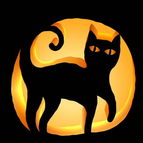 Black Cat Pumpkin Carving Stencil - Download free template Cat Pumpkin Stencil, Cat Pumpkin Carving, Pumpkin Carving Stencil, Cute Pumpkin Carving, Pumpkin Stencils, Halloween Pumpkin Carving Stencils, Carving Stencils, Black Cat Pumpkin, Cat Template