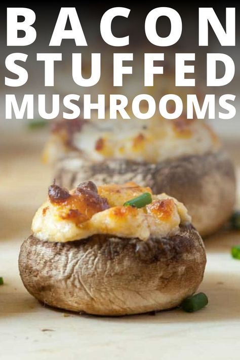 Bacon Cheese Stuffed Mushrooms, Pizza Stuffed Mushrooms, Stuffed Mushrooms Easy, Mushroom Appetizers, Cheese Stuffed Mushrooms, Keto Cream, Bacon And Cheese, Bacon Stuffed Mushrooms, Easy Bacon