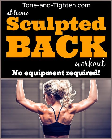 Swimsuit and tank top season is here! Say good bye to unwanted back excess! Sculpt an amazing back from the comfort of your own home with no equipment required! #fitness #workout from Tone-and-Tighten.com Workouts Without Equipment, Back Workout Routine, Back Workout At Home, Best Body Weight Exercises, Weekly Workout Plans, Body Workout At Home, Weekly Workout, Back Exercises, Back Workout