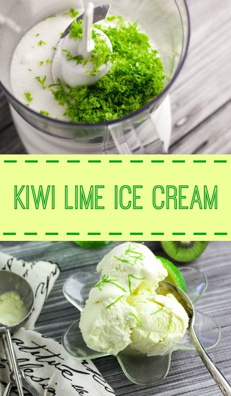 Kiwi Lime Ice Cream - so refreshing! Also a great soft serve recipe. Soft Serve Recipe, Lime Ice Cream Recipe, Soft Serve Ice Cream Recipes, Kiwi Ice Cream, Kiwi Recipes, Lime Ice Cream, Lime Desserts, Making Homemade Ice Cream, Serve Ice Cream