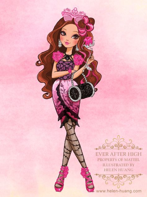 Ever After High Briar Beauty by Helen Huang Briar Ever After High, Briar Beauty Ever After High, Ever After High Briar Beauty, Rosabella Beauty, Briar Beauty, Lizzie Hearts, Disney Characters Videos, Raven Queen, Beauty Wallpaper