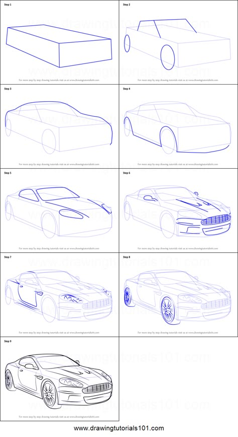 Car Base Drawing, How To Draw Cars Perspective, Aston Martin Drawing, Aston Martin Sketch, Vehicle Design Sketch, Step By Step Car Drawing, How To Draw A Car, How To Draw Cars, Car Drawing Easy