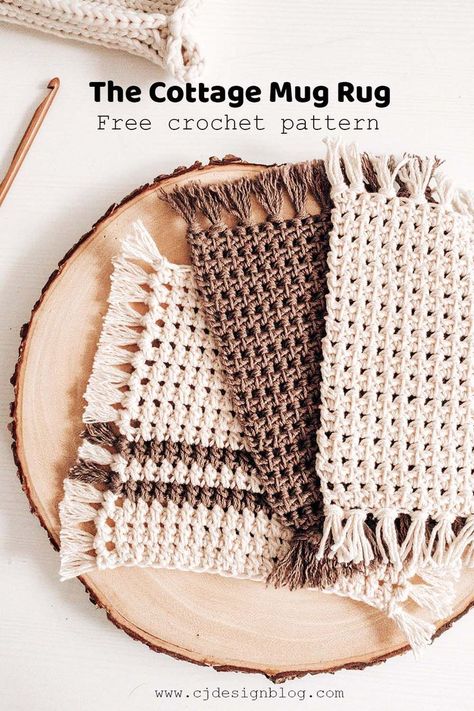 Modern Haken, Crochet Coasters Free Pattern, Crochet Placemats, Mug Rug Patterns, Clothes Tutorial, Crochet Table Runner Pattern, Crochet Coaster Pattern, Crochet Dishcloths, Tutorial Crochet