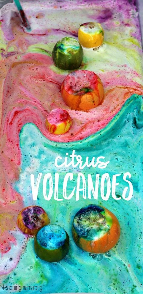 Citrus Sensory Play, Fruits Sensory Activities, Fruit Activities, Volcano Activities, Steam Activity, Teaching Mama, Sport Nutrition, Steam Activities, Science Activities For Kids