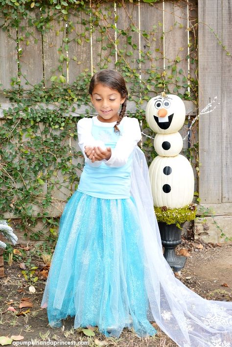 50 Homemade Halloween Costumes on iheartnaptime.com- so many creative ideas! Diy Elsa Costume, Frozen Costume Diy, Diy Disney Princess Costume, Frozen Halloween Costumes, Diy Princess Costume, Elsa Halloween, Elsa Halloween Costume, Frozen Diy, Frozen Halloween