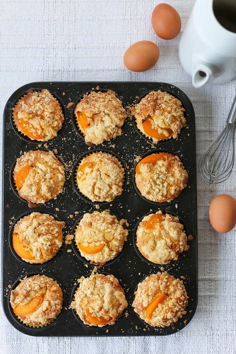 Peach And Cream Cheese Muffins, Peach Muffins With Cream Cheese, Honey Peach Cream Cheese Cupcakes, Peaches Cream Cheese, Cheese Muffin, Cream Cheese Cupcakes, Muffin Flavors, Peach Muffins, Cream Cheese Muffins