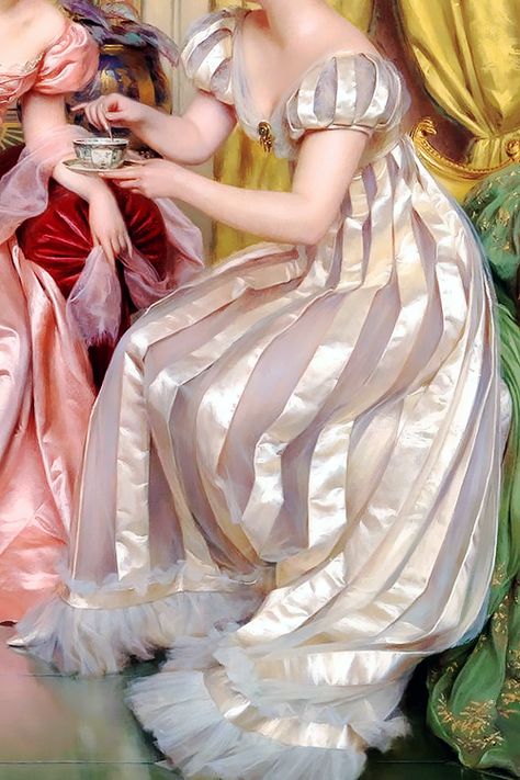 Afternoon Tea by Frederic Soulacroix Regency Fashion, Regency Era, Classic Paintings, Historical Costume, Classical Art, Historical Dresses, Drawing Tutorials, Historical Clothing, Painting Illustration