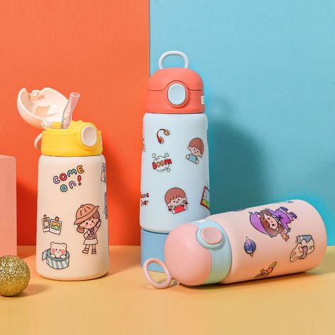 Toddler Bottles, Kids Drink Bottles, Kids Drink, Idea Product, Kids Bottle, Kids Cups, Thermos Cup, Bottle With Straw, Sunday Monday