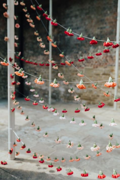 Folk Art Wedding, Art Inspired Wedding, Flower Bunting, Historical Wedding, Carpenter Photography, Garland Flower, Pink Wedding Decorations, Interior Livingroom, Traditional Flower