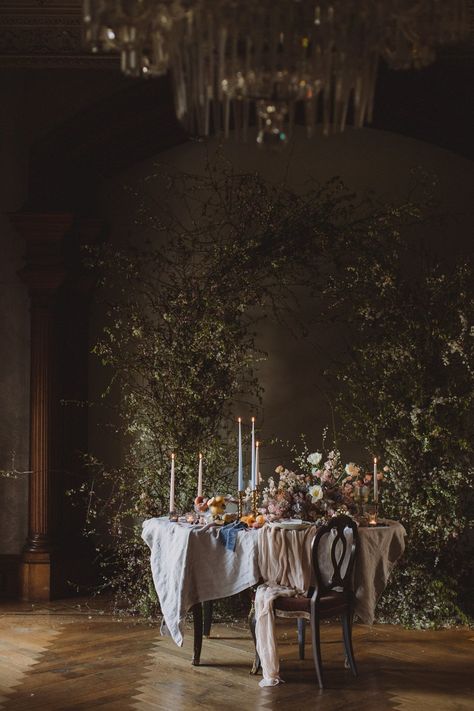 Floral Installation Wedding, Moody Tablescape, Installation Wedding, Garden Shoot, Floral Designs Arrangements, Adirondacks Wedding, Happy Mom Day, Pagan Wedding, Floral Installation