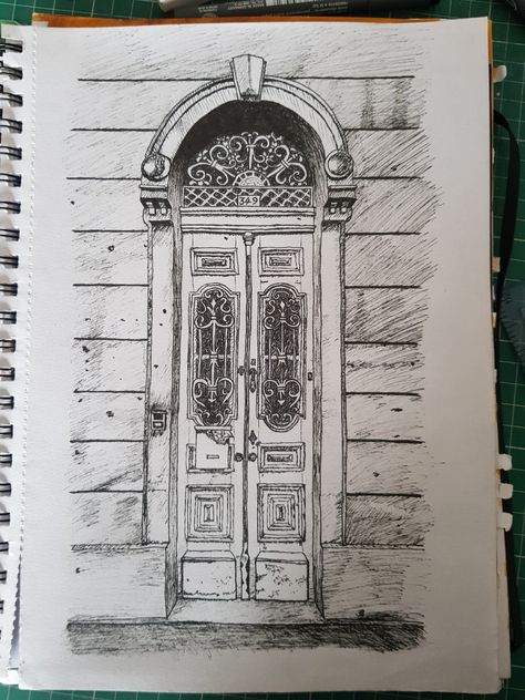 Door sketch - Acorn Illustration Door Drawing Reference, Door Sketch, Door Drawing, Door Tattoo, Lock Drawing, Lucas Arts, Creepy Drawings, Watercolor Paintings Nature, Meaningful Drawings